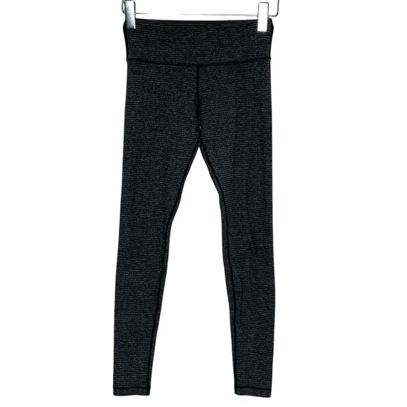 Lululemon 6 Wunder Under Skinny Leggings Heathered Black Gym Yoga - Picture 1 of 9
